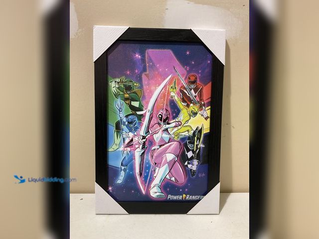 Lot 49-3609283 - Other NEW WOOD FRAMED POWER RANGERS PRINT MEASURES APPROXIMATELY 12 INCH BY 14 INCH