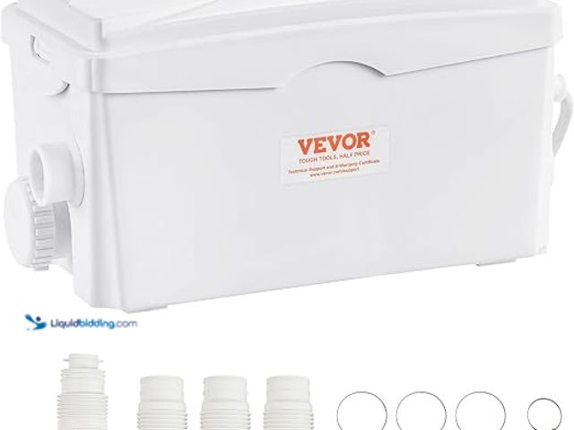 Lot 49-1623860 - VEVOR 350W Utility Sink Pump, 6000 L/h Flow, 23 ft/7 m Head, Macerator Sewerage Sump Pump with 3 Wat...