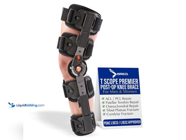 Lot 49-5414241 - Brace Direct Breg T Scope Premier XL Post Op Knee Brace for ACL MCL PCL Surgery Adjustable ROM L1833...