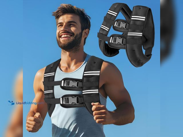 Lot 49-5410269 - Weighted Vest with Two Adjustment Straps for Men Women, 20lbs Weight Vest with Reflective Stripes fo...