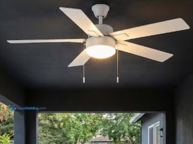 Lot 49-2025105 - Hampton Bay 52 in. Corwin Indoor/Outdoor Matte White LED Ceiling Fan with Light Kit, Model # 56059, ...