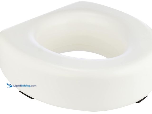 Lot 49-1566951 - HealthSmart Enhanced Comfort 5" Raised (Round) Toilet Seat Risers for Seniors 5 Slip Resistant Pads ...