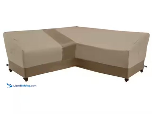 Lot 49-2022631 - Hampton Bay V-Shape Beige Patio Furniture Cover, Model # HB201204, MSRP $69.00, Unused.  Ref#SB0922