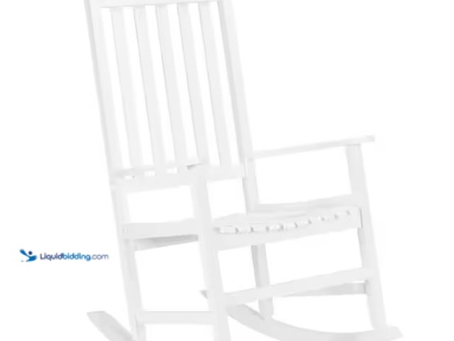 Lot 49-1550302 - Karl home White Wood Outdoor Rocking Chair, UV-resistant finish protects from outdoor climate, Model...