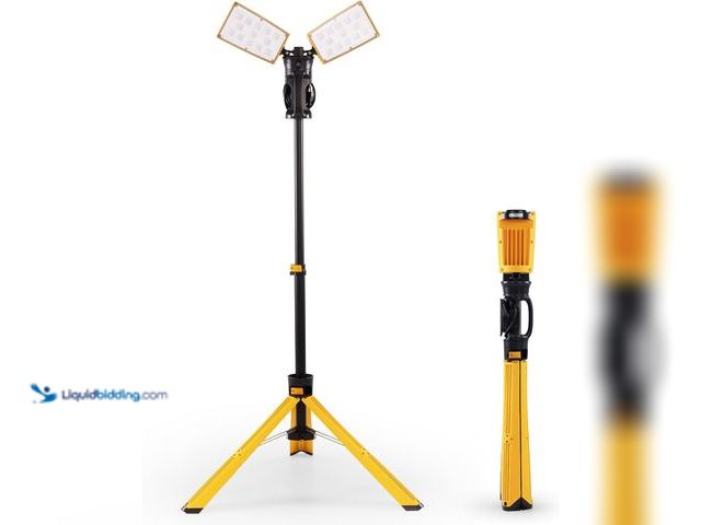 Lot 49-5554475 - LUTEC 【Upgraded】5000K 15000 Lumen 105 Watt Dual-Head LED Work Light with Telescoping Tripod, Work Li...