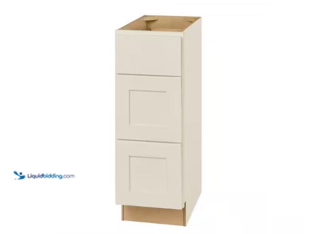 Lot 49-1570073 - Hampton Bay Avondale 12 in. W x 21 in. D x 34.5 in. H Ready to Assemble Plywood Shaker Drawer Base B...