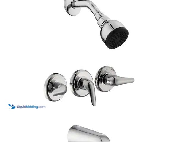 Lot 49-1576511 - Glacier Bay Aragon 3 Handle 1-Spray Tub and Shower Faucet 1.8 GPM in Chrome (Valve Included) Model #...