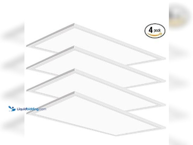 Lot 49-3631097 - (4-Pack) 2x4 LED Flat Panel Light, 7800LM Drop Ceiling Fixture ETL | 0-10V Dimmable, 5000K LED Drop ...