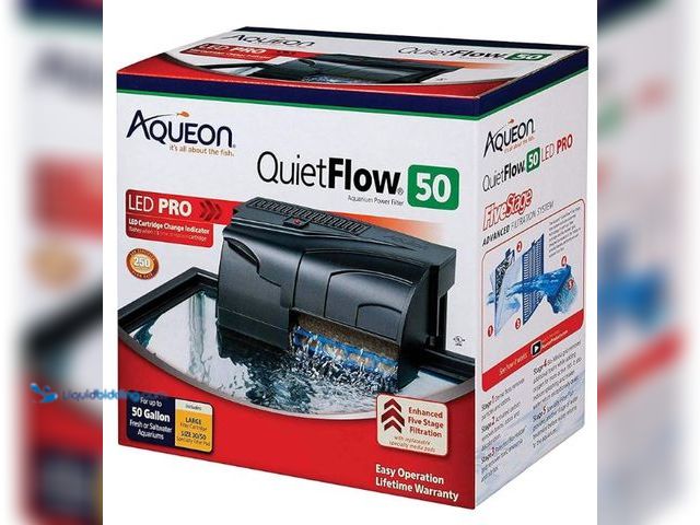 Lot 49-1517440 - Aqueon QuietFlow 50 LED PRO Aquarium Fish Tank Power Filter For Up To 50 Gallon Aquariums, Model # B...