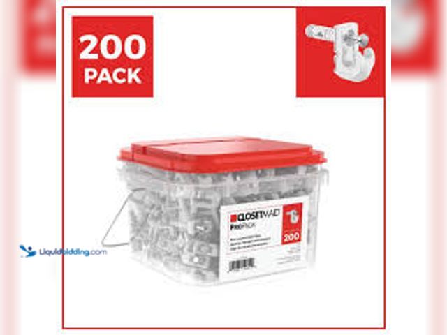 Lot 49-5407141 - ClosetMaid ProPack Pre-Loaded Back Wall Clips (200-Piece). Model # 2186300. Unused