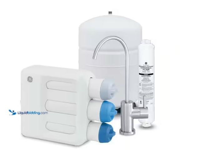 Lot 49-1572071 - GE Under Sink 5 Stage Premium Reverse Osmosis Water Filtration System Model # GXRV40TBN, Unused  Ref...