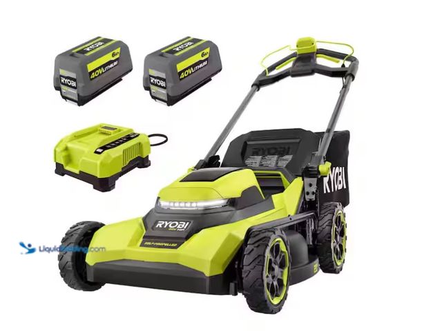 Lot 49-1603031 - RYOBI 40V HP Brushless 21 in. Cordless Battery Walk Behind Self-Propelled Lawn Mower with (2) 6.0 Ah...