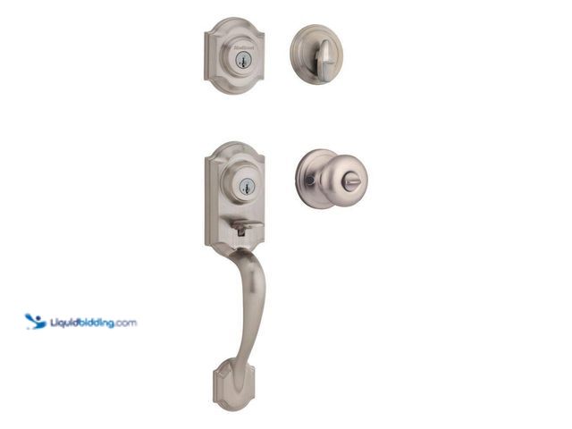 Lot 49-5435897 - Kwikset
Montara Satin Nickel Single Cylinder Door Handleset with Juno Entry Door Knob Featuring Sma...