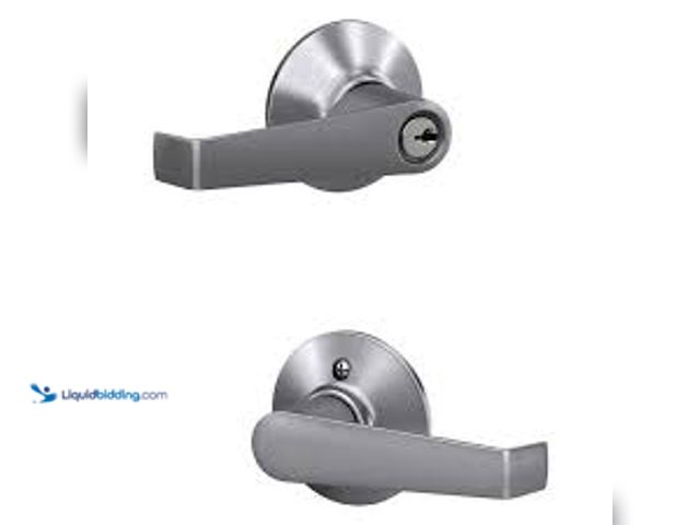 Lot 49-5458885 - Schlage Elan Satin Chrome Light Commercial Storeroom Door handle. Model # F80CS V ELA 626. Unused