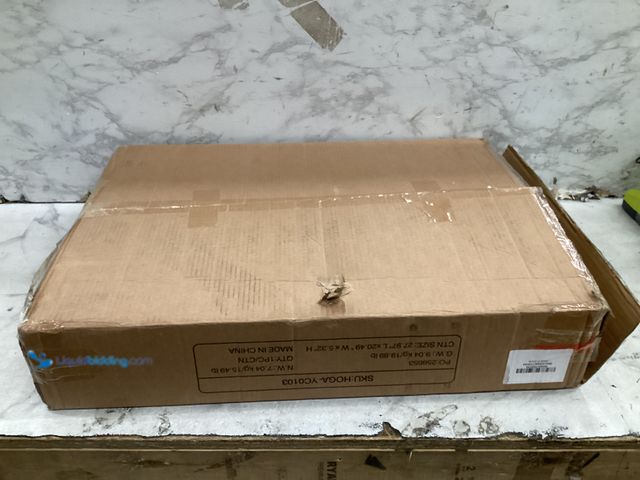 Lot 49-5561076 - 60cm Solid Wood Bedside Table with Trapezoid Base, Small Walnut Side Taable for Living Room, Unused