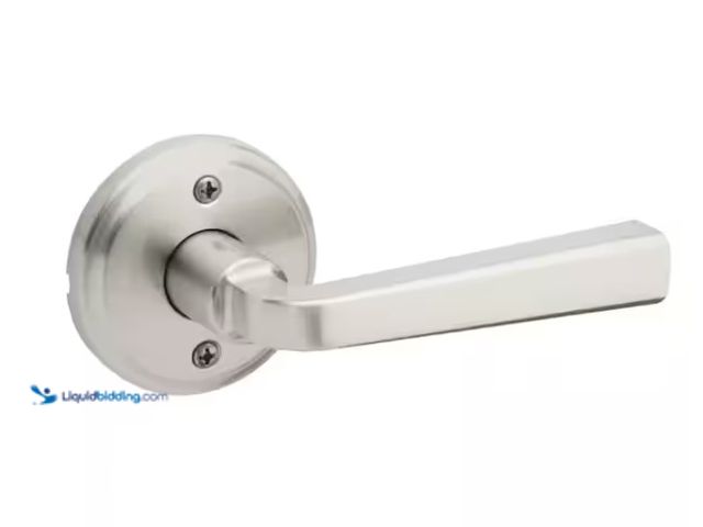 Lot 49-1567770 - Lot of (4) Kwikset Trafford Satin Nickel Reversible Round Straight Half Dummy Door Handle, Model # 7...
