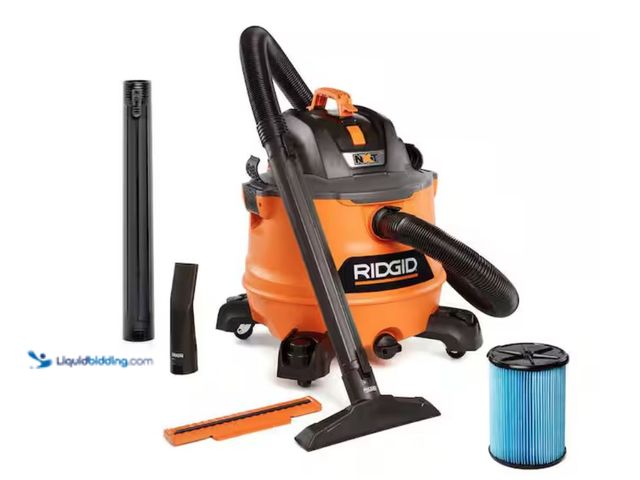 Lot 49-2020701 - RIDGID 14 Gal. 6.0 Peak HP NXT Shop Vacuum Wet Dry Vac with Fine Dust Filter, Locking Hose, Wands an...