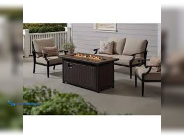 Lot 49-5476531 - Hampton Bay Corden 25.2 in. W 50000 Btu black Steel Propane Outdoor Fire Pit with Fire Glass. Model ...