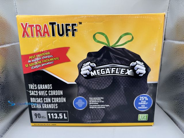 Lot 49-1805045 - 30 gallon mega flex, drawstring, high quality trash bags.