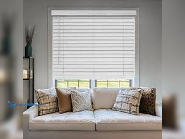 Lot 49-5488420 - Chicology White Cordless Room Darkening Faux Wood Window Blinds with 2 in. Slats, 60 in. W x 60 in. ...