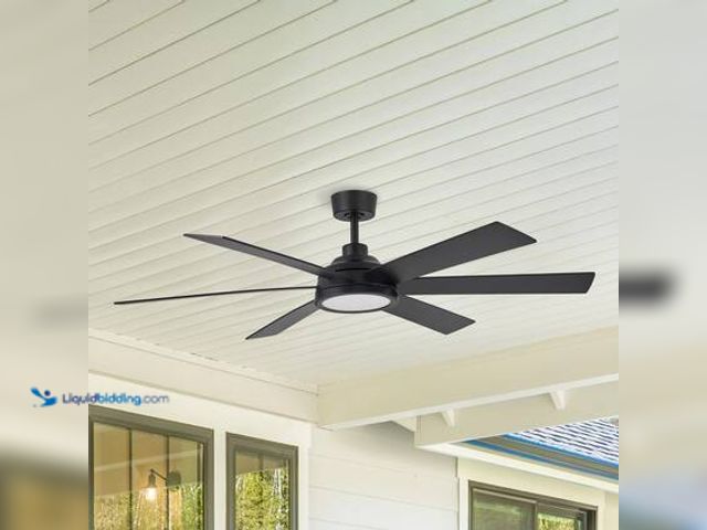 Lot 49-3561530 - Hampton Bay Tilden 60 in. Indoor/Covered Outdoor Matte Black Downrod Mount Ceiling Fan with Adjustab...