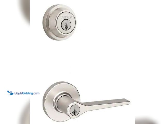 Lot 49-3539041 - Kwikset
Hollis Round Rose Satin Nickel Handle with Single Cylinder Deadbolt Combo Pack Featuring Sm...