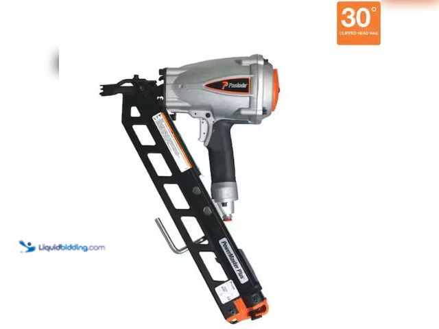 Lot 49-1623773 - Paslode Pneumatic 3-1/2 in. 30 degree Air Corded Power Master Plus Clipped-Head Framing Nailer, Mode...