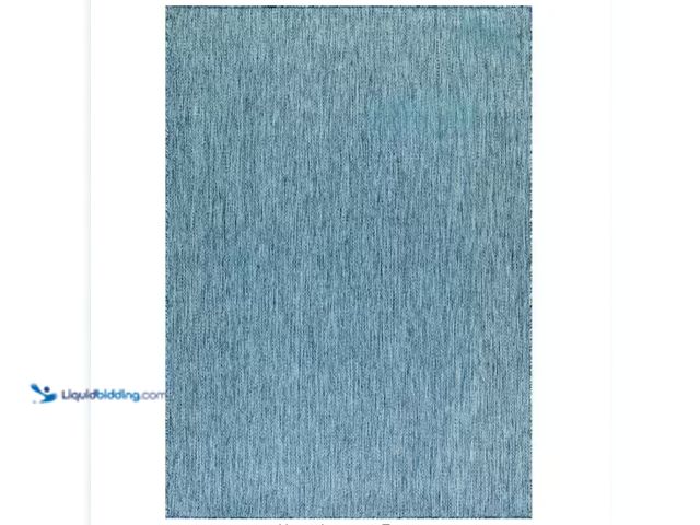 Lot 49-2000007 - Beverly Rug 6 X 9 Aqua Aloha Washable Solid Indoor/Outdoor Area Rug, Model # HD-ALH60168-6X9, Unused...