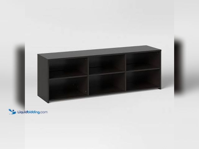Lot 49-5553596 - Room Essentials Storage TV Stand for TVs up to 70" Black MODEL:191908444178 UNUSED. HARDWARE INCLUDE...
