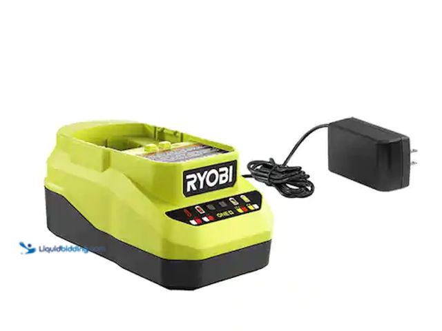 Lot 49-1627490 - RYOBI ONE+ 18V Lithium-Ion Charger Model # PCG002, Slightly Used, Powers On, Has Different Power Cor...