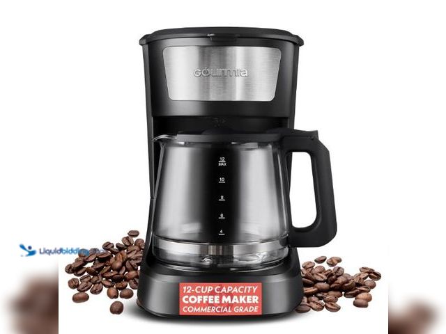 Lot 49-1558937 - Gourmia 12 Cup One-Touch Coffee Maker – Pause and Serve with Automatic Keep Warm, Easy View Water Wi...