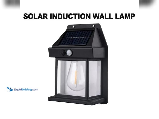 Lot 49-3471333 - Solar Waterproof Porch/Wall Light with LED Filament Bulb - NEW - Three adjustable levels of light co...