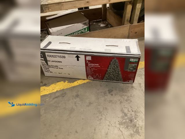 Lot 49-5454177 - Home Accents 7.5ft. Sparkling Amelia Pine LED Pre-Lit Tree 1005271539. unused.