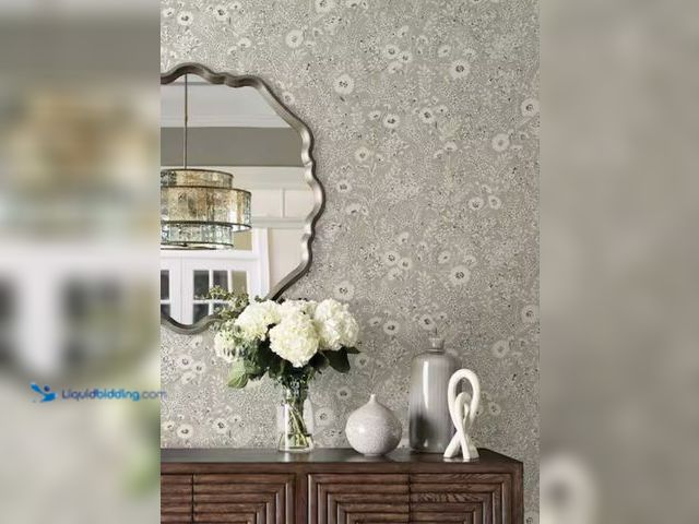 Lot 49-2005541 - Approx. (112) sq. ft. of Chesapeake Agathon Taupe Floral Matte Pre-pasted Paper Wallpaper, (Covers 5...