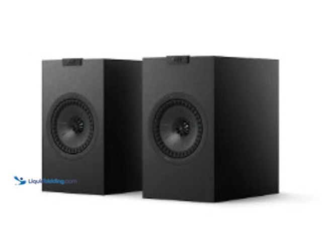 Lot 49-2025421 - Set of (2) KEF - Q1 Meta Bookshelf Speakers, Black, Model # Q1MBK, MSRP $699.99, Slightly used, Has ...