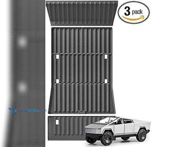 Lot 49-5448430 - LUCKEASY 3PC Truck Bed Mat Compatible with 2023 2024 Tesla Cybertruck (Not Fit RWD Model) Rear Front...