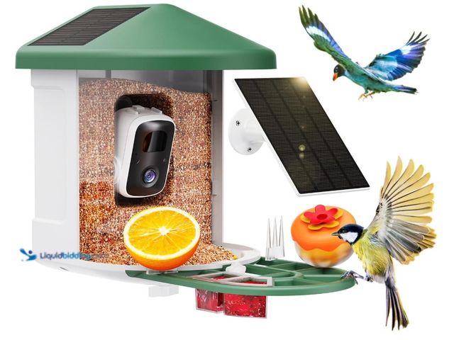 Lot 49-3431886 - Bird Feeder with Camera with AI Identify Birds Species Solar Powered, Smart Bird House with Cam, 2K ...