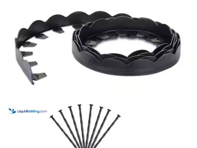 Lot 49-1565943 - Vigoro 20 ft. x 2.25 in. Black Scalloped Polyethylene No-Dig Edging, Model # 3011-20HD-5, Unused.  R...