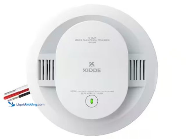 Lot 49-3618609 - Kidde Hardwired Smoke and Carbon Monoxide Detector with 10-Year Battery Backup and Voice Alerts, 30C...