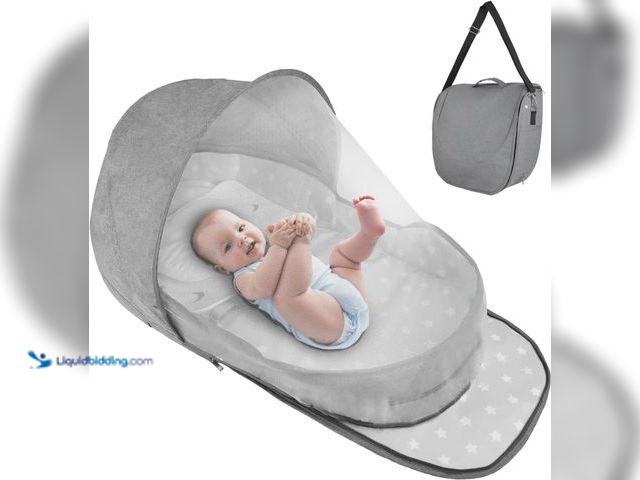 Lot 49-5437898 - Portable Bassinet for Baby Travel & Home - Lightweight Foldable Bedside Sleeper with Breathable Mesh...