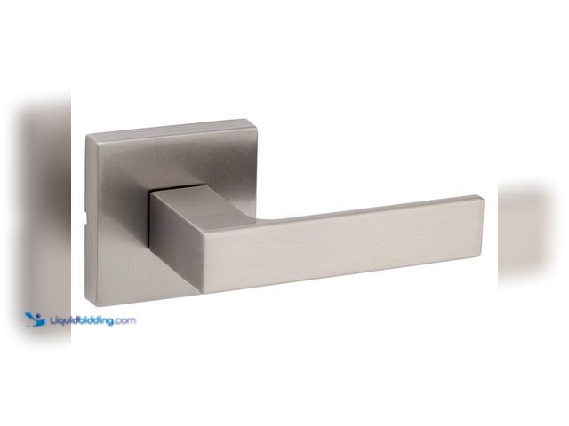 Lot 49-5416405 - Lot of 2. Kwikset Singapore Square Satin Nickel Hall/Closet Door Handle with Microban. [Model # 720S...