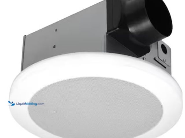 Lot 49-3631329 - Commercial Electric 110 CFM 1.5 Sone Quiet Bathroom Exhaust Fan with Bluetooth Speaker, LED Light an...