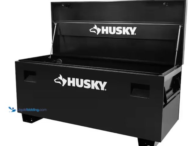 Lot 49-2006180 - Husky Tool Storage 60 in. W Black Steel Job Site Toolbox, Model # H60JSB, Unused, Scuffs/scratches. ...