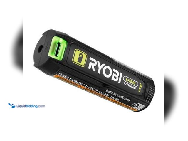 Lot 49-5544371 - RYOBI USB Lithium 3.0 Ah Lithium-Ion Rechargeable Battery. Model # FVB03. unused