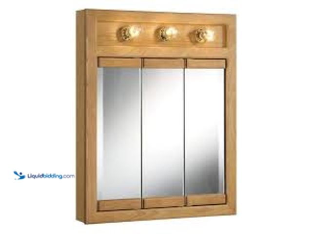 Lot 49-5488361 - Design House Richland 24 in. x 30 in. x 5 in. Surface-Mount 3-Light Tri-View Bathroom Medicine Cabin...