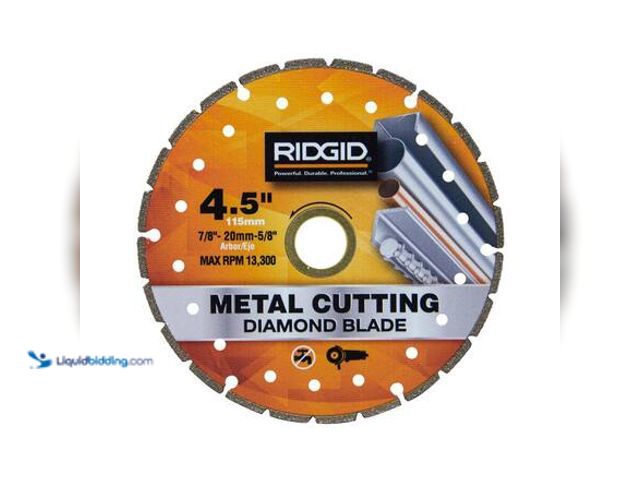 Lot 49-3565319 - RIDGID 4.5 in. Metal Segmented Rim Cutting Diamond saw blade for metal cutting Model # HD-MTL45 unus...