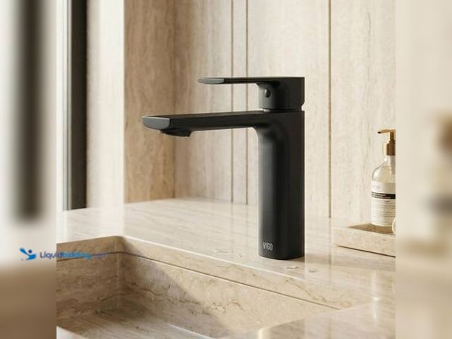 Lot 49-5546476 - VIGO Davidson Single Handle Single-Hole Bathroom Faucet in Matte Black Model # VG01043MB unused.