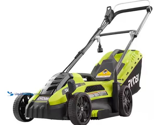 Lot 49-1624719 - RYOBI 13 in. 11 Amp Corded Electric Walk Behind Push Lawn Mower,Model # RYAC130-S, Slightly Used, Ha...