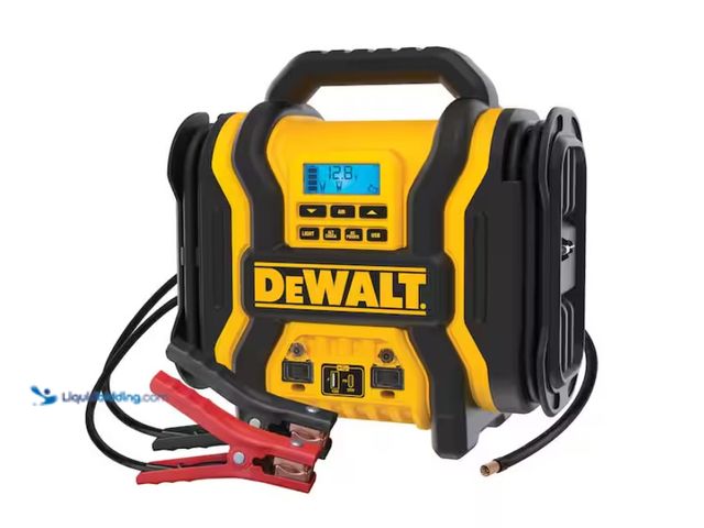 Lot 49-3613537 - DEWALT 2000-Peak Amp Portable Jump Starter with Digital Compressor, USB and AC Power Bank, Model # D...