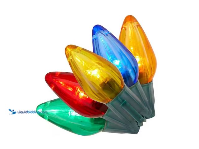 Lot 49-1547241 - (2) Home Accents Holiday 25 Multi-Colored Steady Lit Super Bright C9 LED String Lights, Model # TY41...